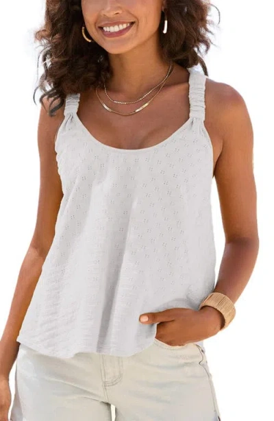 Lascana Eyelet Racerback Top In White