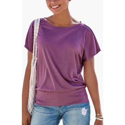 Lascana Fitted Waistband Top In Purple