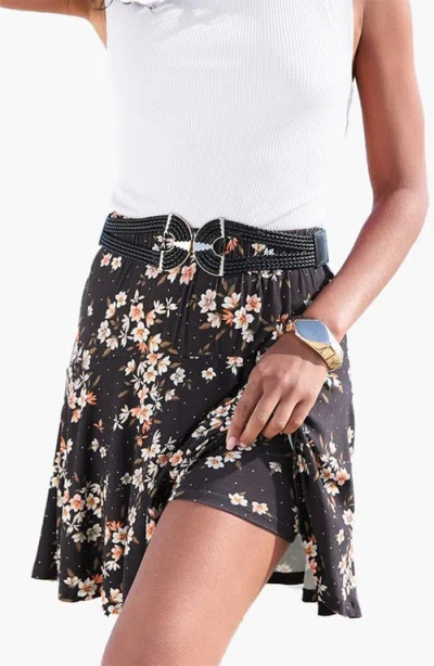 Lascana Flared Skort In Navy & Coral