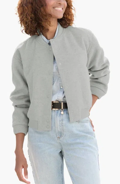 Lascana Fleece Bomber Jacket In Gray