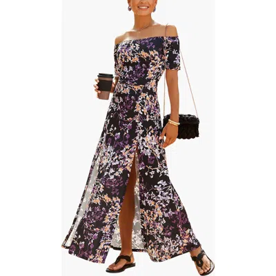 Lascana Floral Off Shoulder Maxi Dress In Multi