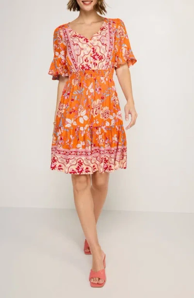 Lascana Floral Short Sleeve Dress In Multi