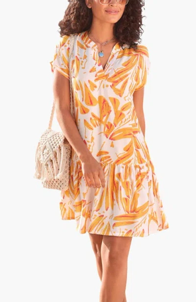 Lascana Flounce Hem Shift Dress In Multi