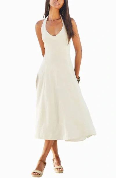 Lascana Flowy Halter Neck Dress In White