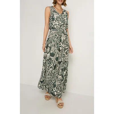 Lascana Flowy V-neck Maxi Dress In Brown