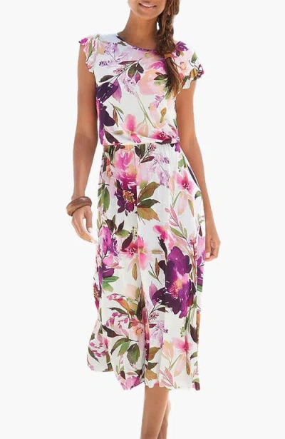 Lascana Flutter Sleeve Dress In Neutral