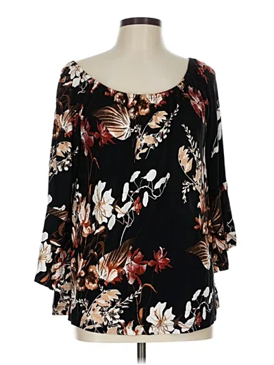 Pre-owned Lascana For Venus 3/4 Sleeve Blouse In Black