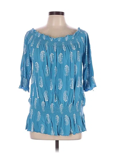 Pre-owned Lascana For Venus 3/4 Sleeve Blouse In Blue