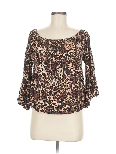 Pre-owned Lascana For Venus 3/4 Sleeve Blouse In Brown