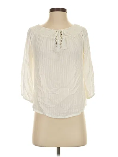 Pre-owned Lascana For Venus 3/4 Sleeve Blouse In Ivory