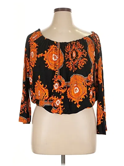 Pre-owned Lascana For Venus 3/4 Sleeve Blouse In Orange