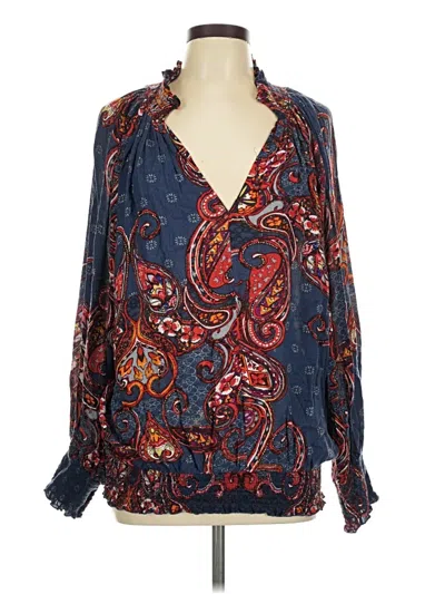 Pre-owned Lascana For Venus Long Sleeve Blouse In Blue