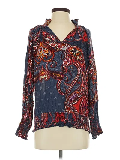 Pre-owned Lascana For Venus Long Sleeve Blouse In Blue