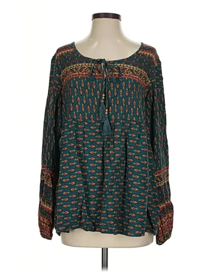 Pre-owned Lascana For Venus Long Sleeve Blouse In Teal
