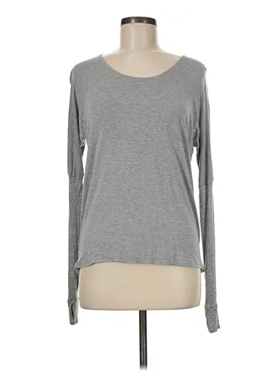 Pre-owned Lascana For Venus Long Sleeve Top Gray Scoop Neck Tops