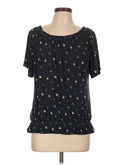 Pre-owned Lascana For Venus Short Sleeve Blouse In Black