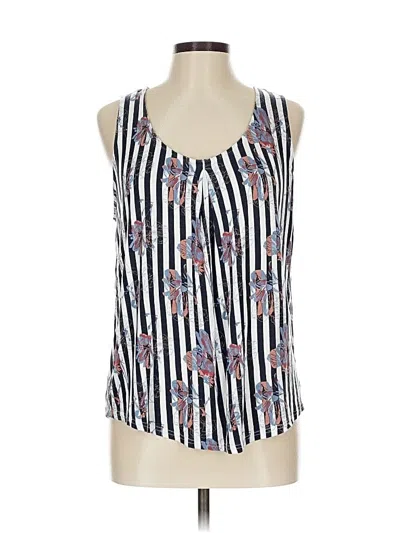 Pre-owned Lascana For Venus Tank Top Blue Plunge Neckline Tops