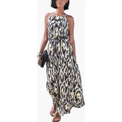 Lascana High Neck Sleeveless Maxi Dress In Multi