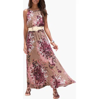 Lascana High Neck Sleeveless Maxi Dress In Multi