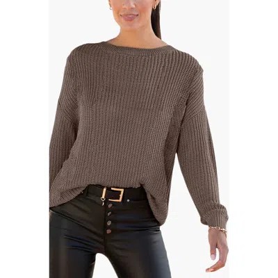 Lascana Knitted Long Sleeve Sweater In Brown
