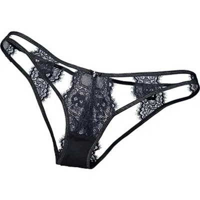 Lascana Lace Cut Out Thong In Black