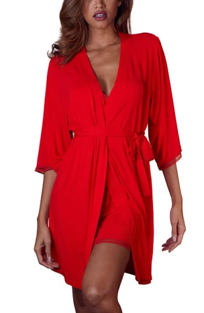 Lascana Lace Trim Robe In Animal Print