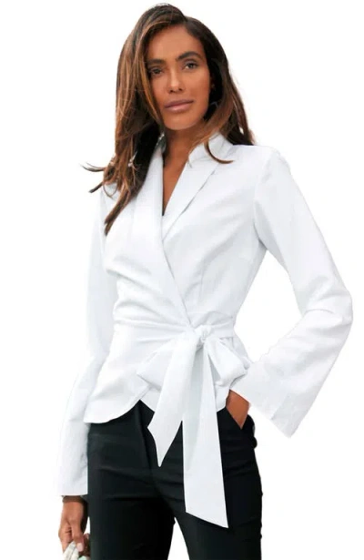 Lascana Lapel Wrap Blouse In Multi