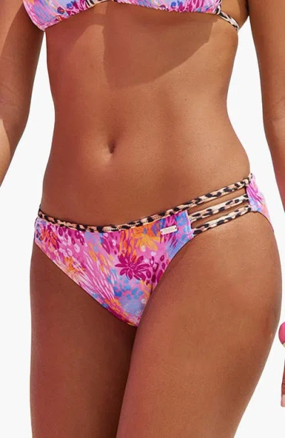 Lascana Leopard Floral Classic Bikini Bottom In Multi