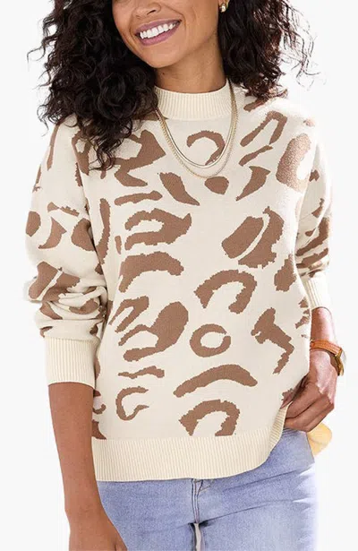 Lascana Leopard Print Sweater In Neutral