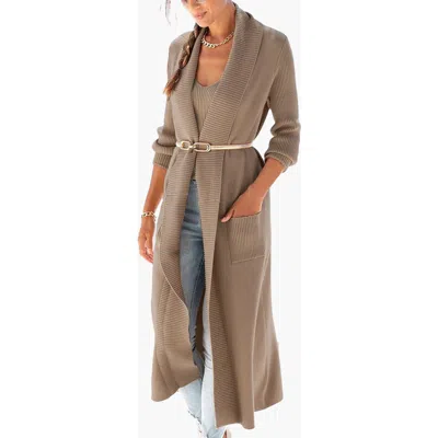 Lascana Long Knit Cardigan In Brown