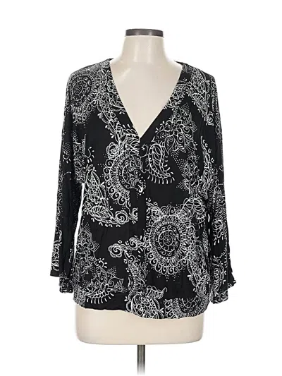 Pre-owned Lascana Long Sleeve Blouse In Black