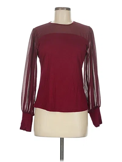Pre-owned Lascana Long Sleeve Blouse In Burgundy