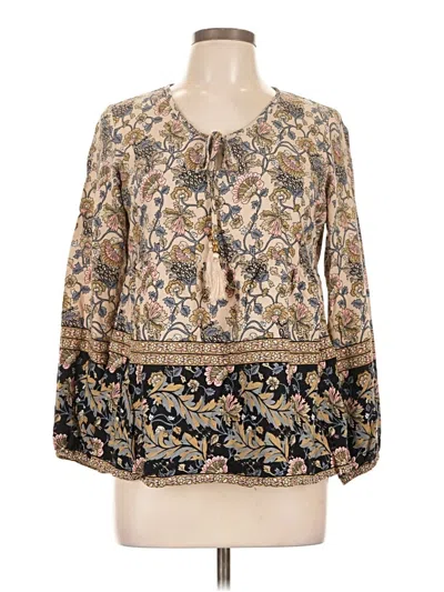 Pre-owned Lascana Long Sleeve Blouse In Gold