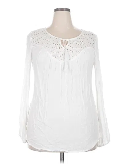 Pre-owned Lascana Long Sleeve Blouse In White