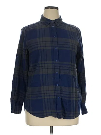 Pre-owned Lascana Long Sleeve Button Down Shirt In Blue