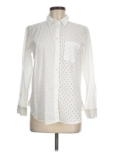 Pre-owned Lascana Long Sleeve Button Down Shirt In White