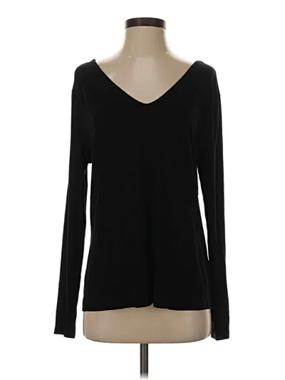 Pre-owned Lascana Long Sleeve Top Black V-neck Tops