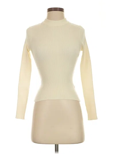 Pre-owned Lascana Long Sleeve Top Ivory Turtleneck Tops