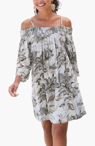 Lascana Off The Shoulder Patterned Dress In Multi