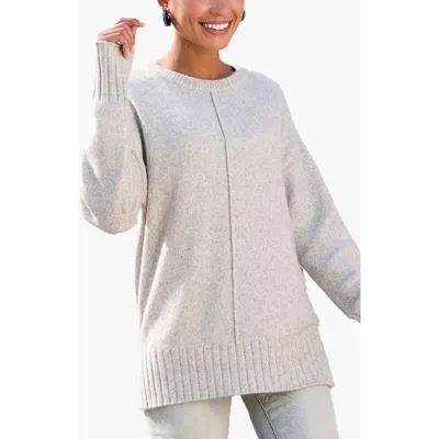 Lascana Oversized Basic Sweater In Grey Heather