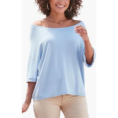 Lascana Oversized Reversible Sweater In Blue