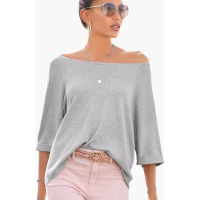 Lascana Oversized Reversible Sweater In Gray