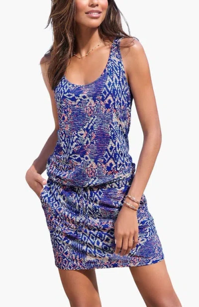 Lascana Patterned Tank Dress In Purple