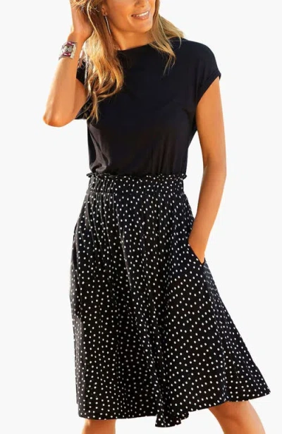 Lascana Polka Dot -in-1 Dress In Black