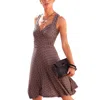 Lascana Printed Feminine Wrap Look Dress Multi Print Flowers Black Pink In Brown