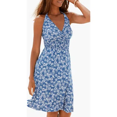 Lascana Printed Halter Dress In Blue