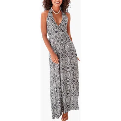 Lascana Printed Halter Maxi Dress In Black