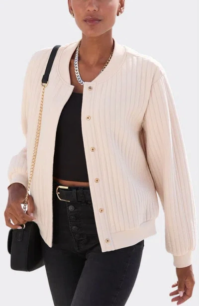 Lascana Quilted Bomber Jacket In Neutral