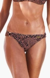 Lascana Ring Detail Leopard Print Bikini Bottom In Brown
