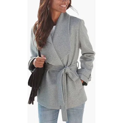 Lascana Short Belted Coat In Gray